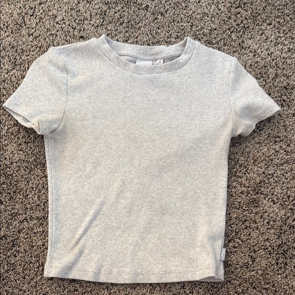 Aritzia - TNA Gray Short Sleeve Baby Tee